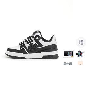 Кроссовки для скейтборда Unisex Low Top Black WE FLOWER, черно-белые (с подарком)