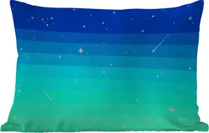 Подушка для улицы - Игры - Звезды - Пиксельная графика - 60 x 40 см - Водонепроницаемая - Подушка для отдыха - Декоративная подушка - Подушка для дома MuchoWow