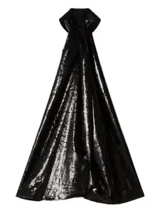 Бархатный топ с вырезом халтер Stella Mccartney, черный