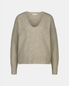 Женская блузка с V-образным вырезом Easy Wear, серо-коричневый