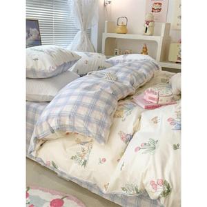 MUJI Комплект постельного белья на 120 см, 3 предмета: пододеяльник 150x200 см, простыня, цвет Huachongtu