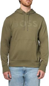 BOSS мужская толстовка с капюшоном из хлопка с большим логотипом, Kalamata Green
