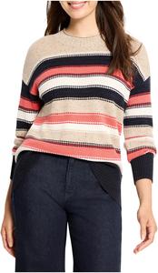 Свитер NIC+ZOE Petite Nep Knit Striped Sweater, цвет Red Multi