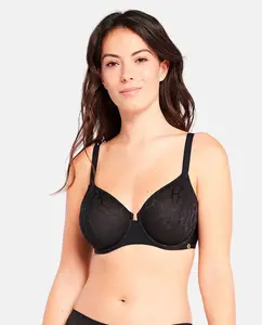 Вместительный бюстгальтер на косточках Sans Complexe, черный