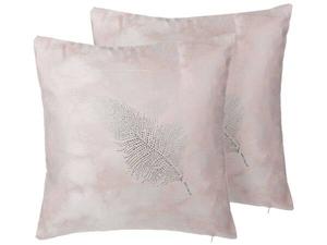 Подушка Beliani 2 шт SILENE, 45x45x45 см цвет pink/silber