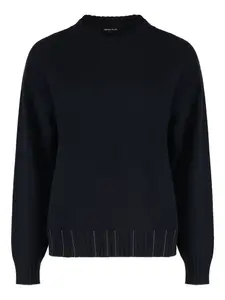 Свитер с круглым вырезом из ребристой ткани Fabiana Filippi, черный