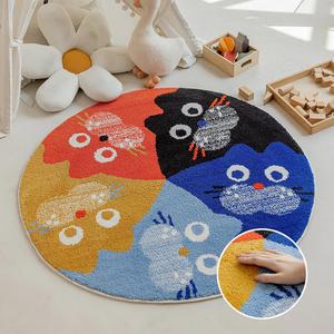 Budis Ковер 100х100 см для гостиной/детской, утолщенный молочный шелк, разноцветный, звукоизоляционный, устойчивый к падению, TJD-NS351421