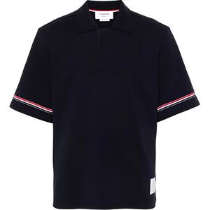 Поло с коротким рукавом в полоску RWB THOM BROWNE, синий