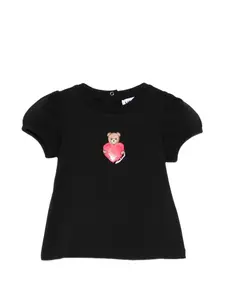 Футболка с принтом "Мишка" Moschino Kids, черный