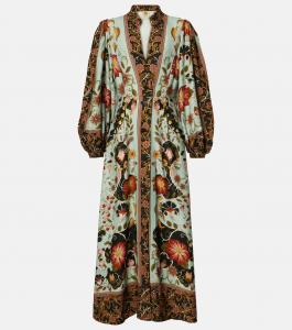 Платье макси с цветочным принтом Blue Flowing Beauty Farm Rio, Flowing Beauty Blue