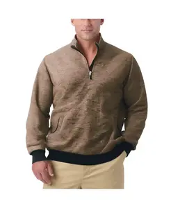 Большая и высокая флисовая толстовка с четвертью молнии Kingsize, коричневый