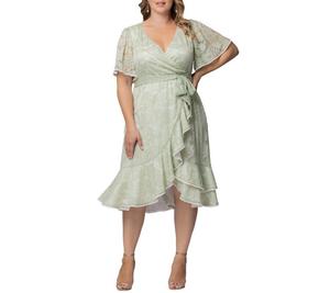 Коктейльное платье Palermo с кружевом и имитацией запаха, больших размеров Kiyonna, Sage