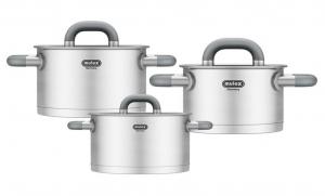 Набор кастрюль Mulex LUGANO из высококачественной нержавеющей стали, 6 предметов