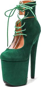 Женские экзотические ботильоны для пол-дэнс WUXIN H&P, на высокой платформе, с высоким каблуком 8 дюймов, на шнуровке, Green