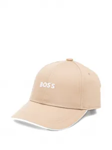 Бейсболка с вышитым логотипом Boss, бежевый