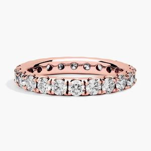 Кольцо Riviera Pavé с выращенными в лаборатории бриллиантами Eternity из 14-каратного розового золота (2 карата Tw. - FG / VS2-SI1) Blue Nile