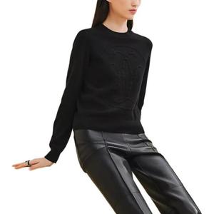 Кашемировый свитер женский HERMES, черный