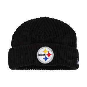 Мужская черная вязаная шапка с манжетами Pittsburgh Steelers Fisherman Skully New Era