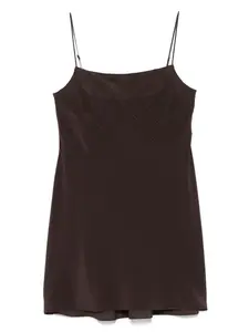 Шелковое платье-комбинация Carine Gilson, коричневый