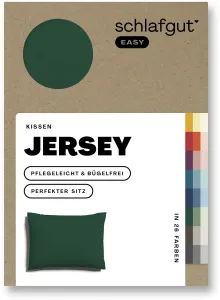 Наволочка Schlafgut "EASY Jersey", (1 шт.), наволочка на молнии, мягкая и впитывающая, наволочка 70х90 см, цвет Green Deep