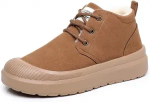 Зимние сапоги для мужчин, снежные ботинки, утепленные зимние ботинки с толстой подкладкой, подошва с противоскользящим покрытием, повседневные удобные ботинки для холодной погоды, прогулок и ежедневного ношения Qacksv, хаки