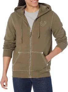 True Religion мужская худи Big T с молнией и принтом