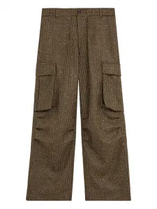 Брюки карго в ломаную клетку A Paper Kid, коричневый