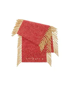 Шарф «Счастливый» из смеси шерсти альпаки Burberry, серый