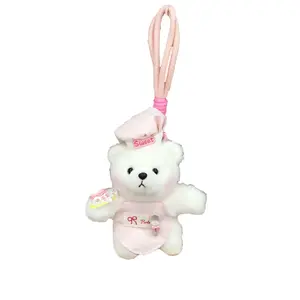 Плюшевый кулон повар медведь высота 12см CHUNTUSHU, розовый