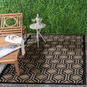 Ковер SAFAVIEH, 204 x 293 см, Courtyard Collection Brown/Black CY6114 для помещений и улицы, брызгозащитный, легко чистится, для патио, заднего двора, прихожей