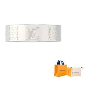 Damier Staples тонкое кольцо LOUIS VUITTON, серебряный