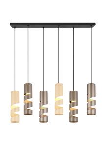 Подвесной светильник Trio Leuchten коричневый, разноцветный, серо-коричневый, бежевый, 100/14/150 см