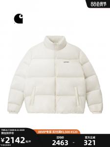 Пуховик мужской Carhartt WIP с вышитым логотипом, белый