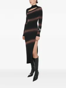 Трикотажное платье в полоску Misbhv, черный