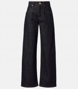 Джинсы со средней посадкой и широкими штанинами Brunello Cucinelli, синий