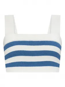 Полосатый топ Ari с квадратным вырезом Posse, синий