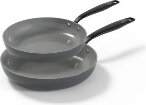 Сковорода BE Living - Ø 24 и 28 см - Набор для индукционной плиты - Антипригарное покрытие - Подходит для всех плит - Без ПФОК - Серый Megaprojects B.V.
