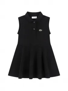 Платье с воротником и логотипом Lacoste Kids, черный