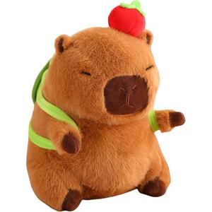 Милый плюшевый игрушка капибара в костюме, мультяшная мягкая игрушка, 30см/40см Ten Thousand Children's Music, темно-коричневый