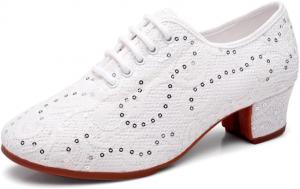 Женские танцевальные туфли TINRYMX для бальных танцев, стандартные, современные, для обучения и выступлений, латина, сальса, модель LHD2801, белый