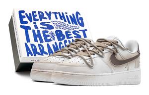 Женские кроссовки для скейтбординга Nike Air Force 1, White/Brown