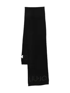 Шарф с металлическим логотипом LIU JO, черный