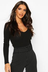 Боди с светлым шеи Boohoo, черный