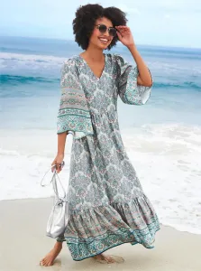 Heine платье с принтом "платье с принтом", цвет Sand-Flamingo-Bedruckt