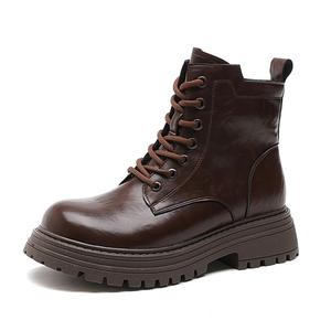 Devanro Короткие женские ботинки Мартин высотой 4,5 см красно-коричневые, цвет Red Brown