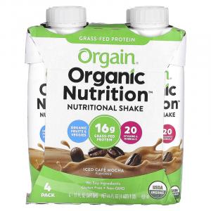 Orgain, Organic Nutrition, питательный коктейль, ледяной кофейный мокко, 4 пакетика, по 330 мл (11 жидк. унц.)