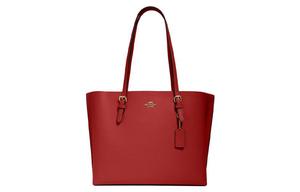 Сумка-шоппер Mollie из кожи коровы, большая женская сумка через плечо, красная COACH