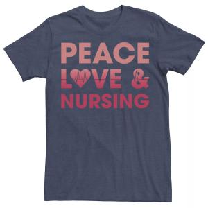 Мужская футболка Peace Love And Nursing с градиентным текстом и графическим рисунком Licensed Character