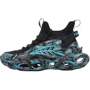 Кроссовки для бега Rebound, легкие, дышащие, с амортизацией, с высоким верхом для детей и подростков Kung Fu partners, черный