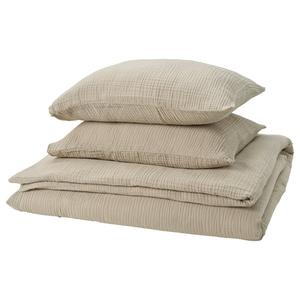 Пододеяльник и 2 наволочки, серо-бежевые, 200х200/50х60 см IKEA Schersmin